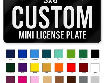 Custom Mini License Plate 3x6 | Personalized eBike Electric Scooter Tag, Novelty Name Plate Gift