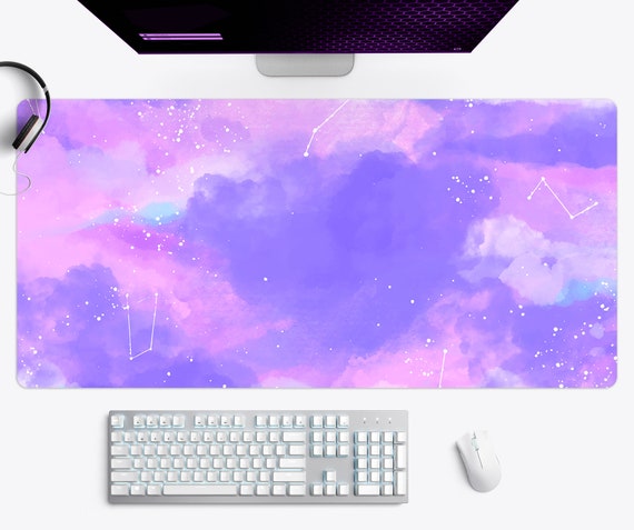 Pink Desk Mat, Large Gaming Mousepad | Kawaii Cosmic Desk Pad, Gift for Gamer Girl, Pink Space Decor