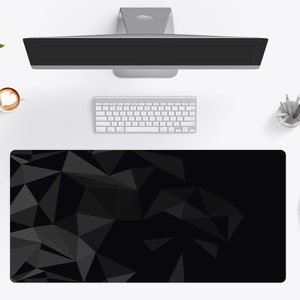 Black Geometric Desk Mat, Desk Pad, Large Gaming Mouse Pad 10x16 12x18 14x24 18x36, XXL Computer PC Mouse Pad - Wallet&Heart