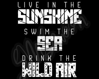 Live in the Sunshine Swim the Sea Drink the Wild Air Ralph Waldo Emerson Digitale downloadbundel met 6 bestanden (pdf, jpeg/jpg, png, svg, webp, pxd)