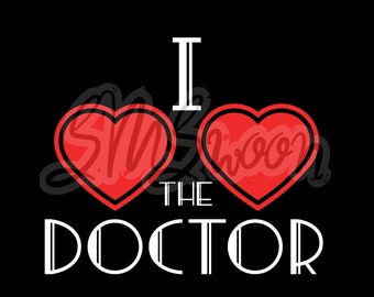 I Love the Doctor (Two Hearts)  Digital Download 12 File Bundle - Red & White (pdf, jpeg/jpg, png, svg, webp, pxd)