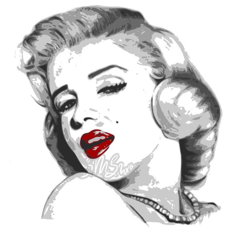 Printable Marilyn Monroe Face Download 12 File Bundle pdf, jpeg/jpg, png, svg, webp, pxd image 1