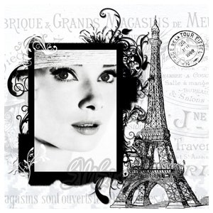 Printable Audrey Hepburn Paris France Digital Download 6 File Bundle ...