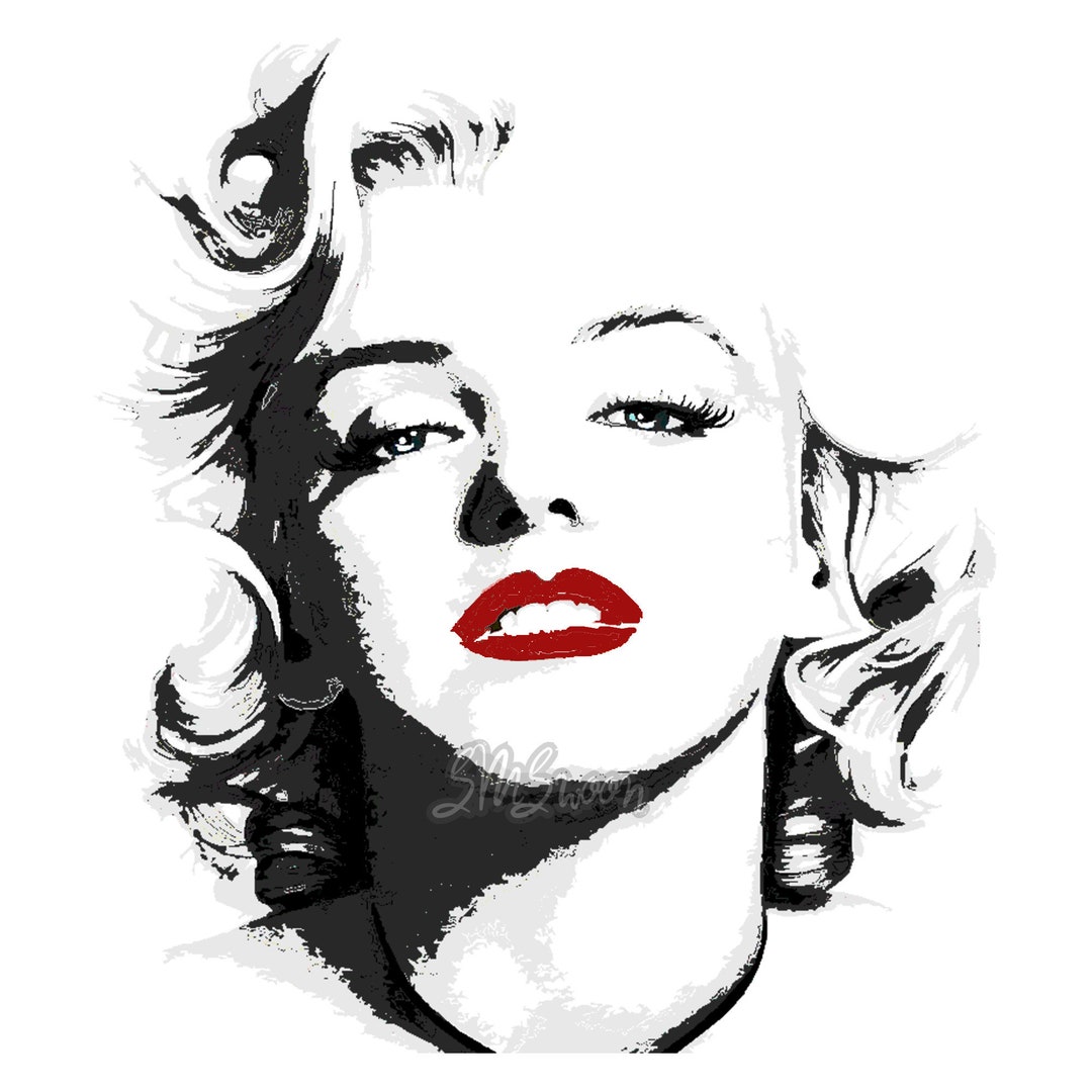 Printable Marilyn Monroe Face Download 6 File Bundle (pdf, Jpeg/jpg ...
