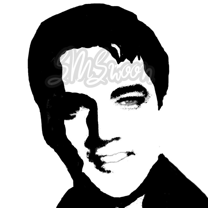 Download Printable Elvis Presley Silhouette Download 6 File Bundle | Etsy
