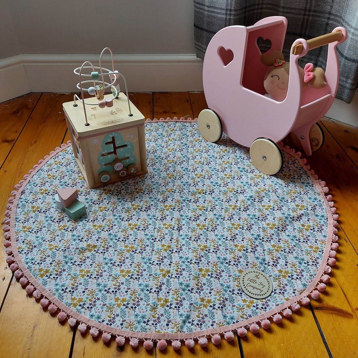 Floral Padded Round Playmat 90120cm Baby rug Tummy Time Mat Etsy