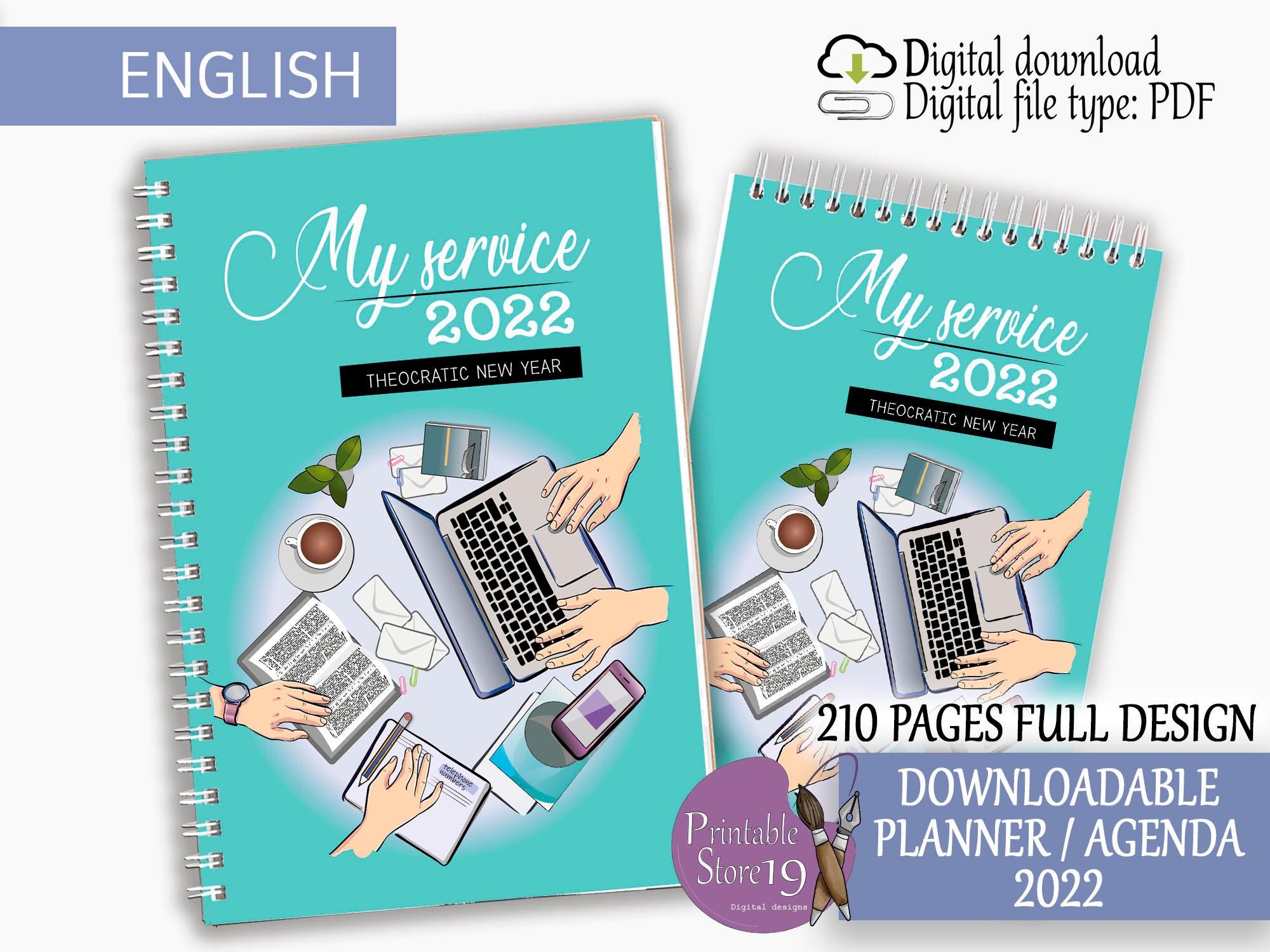 Jw Planner 2022 In English / Complete Agenda / Calendar 2022 / | Etsy Uk