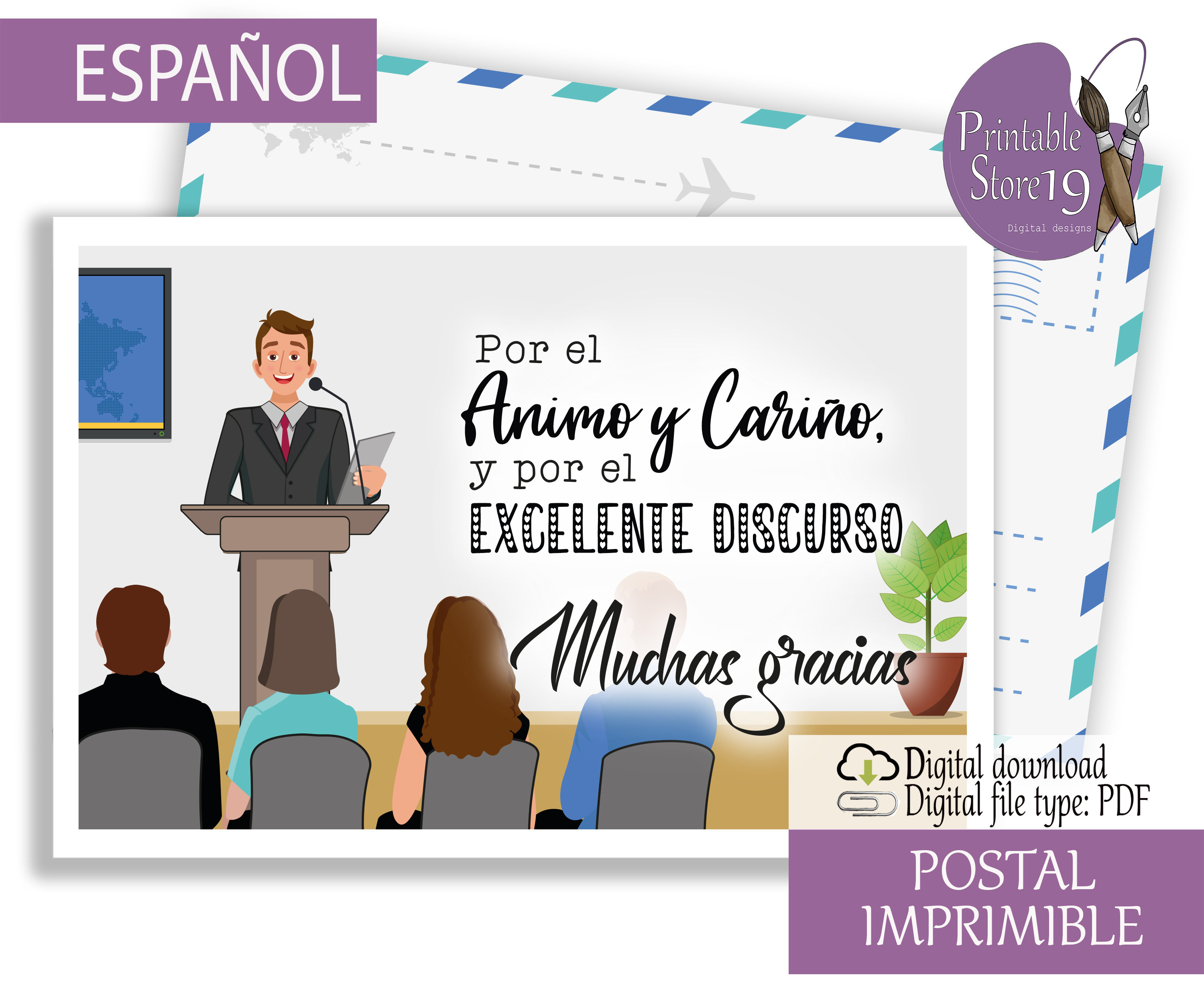 JW Digital and Printable Postcard for Speakers: - Etsy