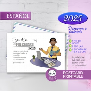 JW Karte und Postkarte für Pionierschule 2025. Design des Jahres 2025. Geschenke für Brüder