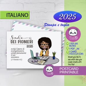 Escola pioneira JW 2025 | cartão e postal | presentes em ITALIANO | modelo 5