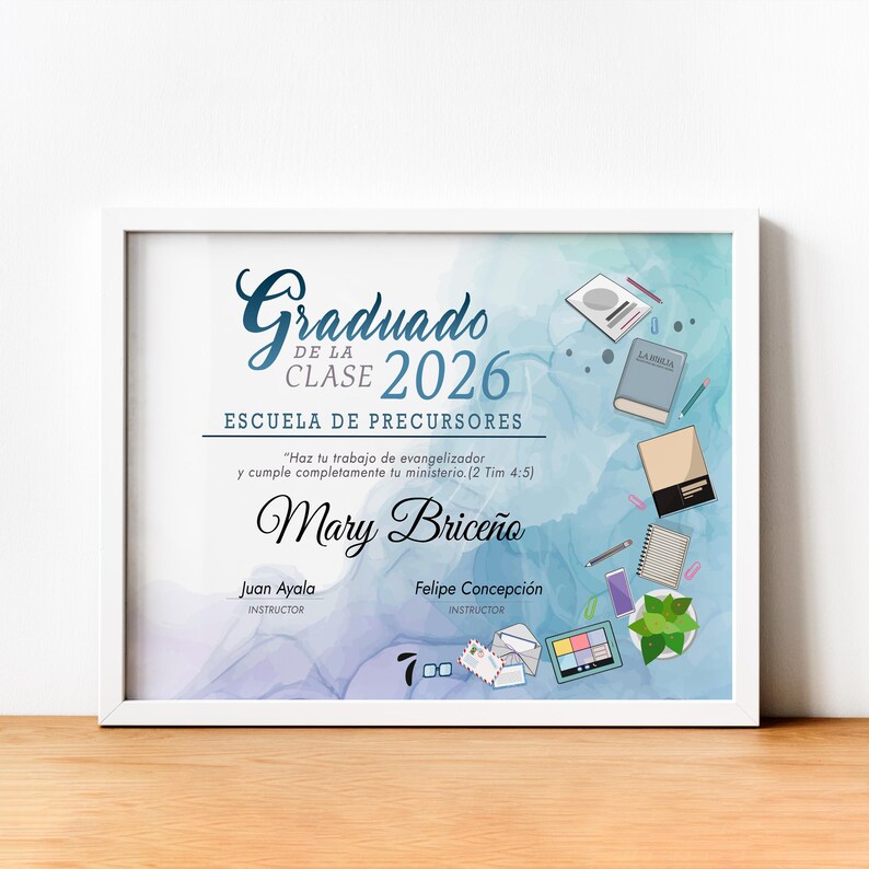 JW Pioneer School Graduation Diploma Printable | Christian Ministry Certificate | Digital Keepsake 2026 image 3
