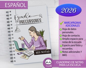 Pioneer School Notes Notebook 2026 | Printable Digital Study Notebook in Spanish | Jehovah’s Witnesses