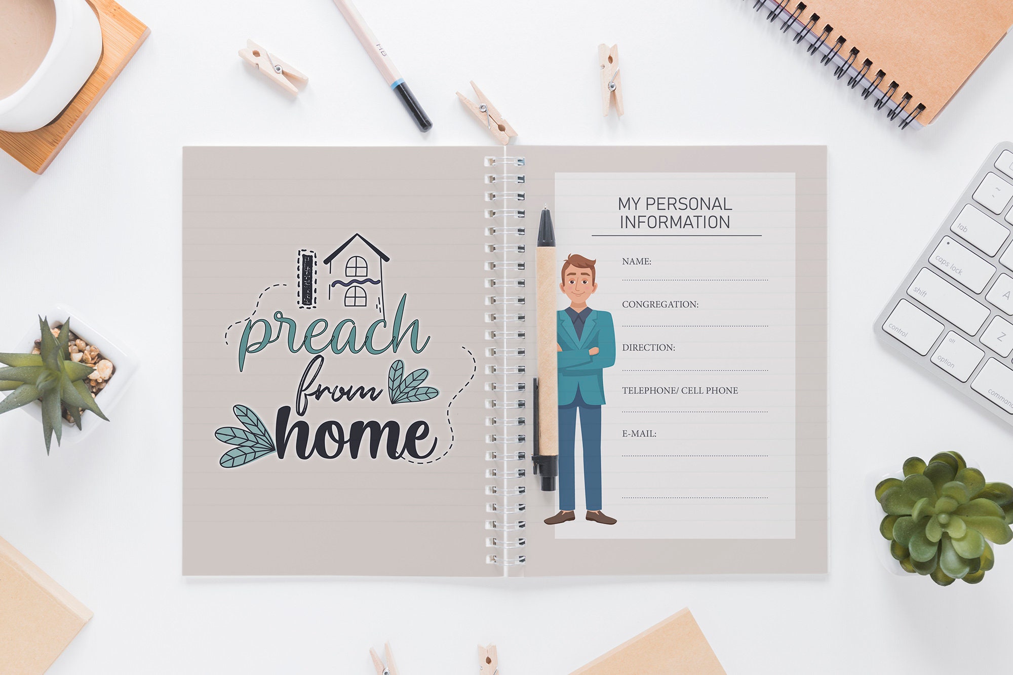 Notebook for preaching english and spanish for Jehovahs | Etsy
