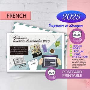 Carte JW et carte postale pour l'école des pionniers en français 2025. école des pionniers 2025 | modèle 2