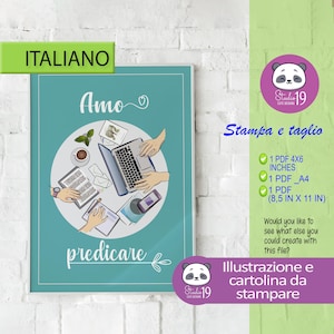 Ensemble d'art mural JW imprimable « J'aime prêcher » | carte postale imprimable