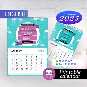 Calendario jw 2025/ con el texto del año salmo 96:8 digital imprimible/ jw 2025 / modelo 1 en español