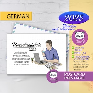 JW pioneer school in german | postcard and bookmark for pioneers 2025 | model 9