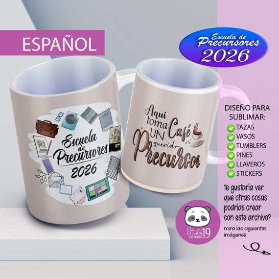 Design für 2026 Vorläufer der Schule Tasse in Spanisch | Digitale Datei für Sublimation | Becher, Aufkleber und Geschenke