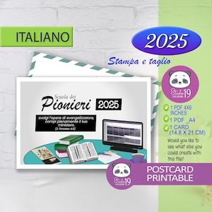 JW Pioneer school | card and postcard in italiano 2025 | pioneer school 2025