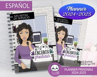 JW planner 2025| Notebook for preaching in spanish/ Printable / planner for preaching
