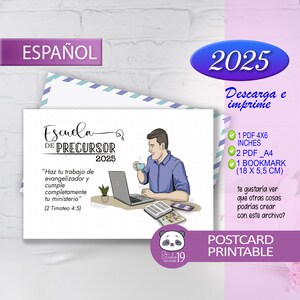 JW Karte und Postkarte für Pionierschule 2025. Design des Jahres 2025. Geschenke für Brüder