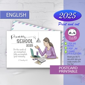 cartão postal jw para escola pioneira 2025 em inglês / presentes para pioneiros