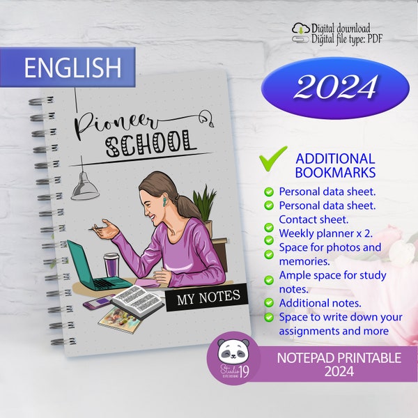 JW Notebook for pioneer school 2024 in english for women