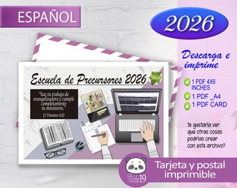 Precursor School 2026 Postcard | Printable Design for Jehovah's Witnesses | JW Spiritual Gift