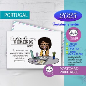 Escola pioneira JW 2025 em português | cartão e postal , design do ano 2025 em português portugal . Modelo 5