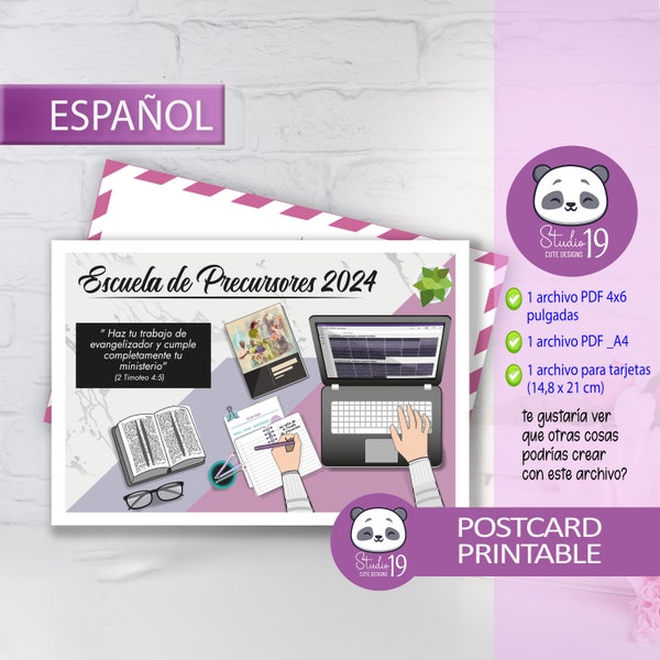 Postal en español para la escuela de precursores 2022. Jw printable.