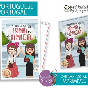 Karta JW i pocztówka w języku portugalskim Portugalia; „mój drogi przyjacielu”