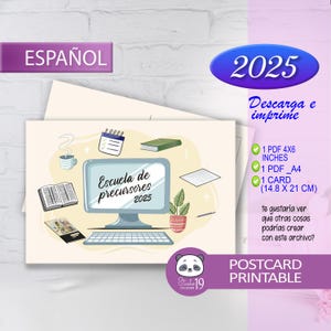 Cartão JW e cartão postal para escola pioneira 2025 em espanhol, presentes para pioneiros