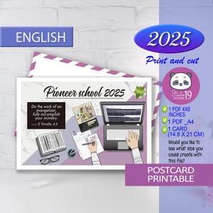 cartão jw e cartão postal para escola pioneira | presentes para pioneiros, design do ano 2025 em inglês