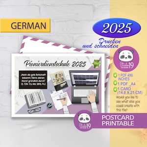 Escola pioneira TJ | cartão e postal 2025 | presentes para pioneiros em alemão