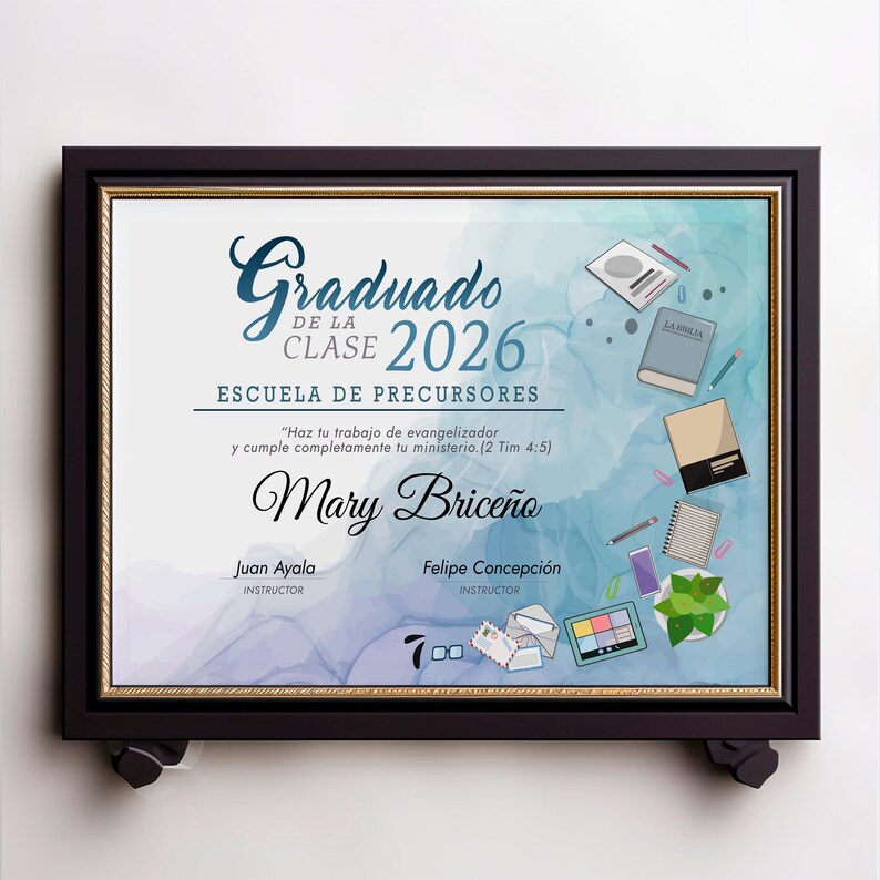 JW Pioneer School Graduation Diploma Printable | Christian Ministry Certificate | Digital Keepsake 2026 image 2