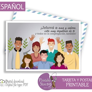 Cartão postal Jw para impressão em espanhol "nós te amamos"