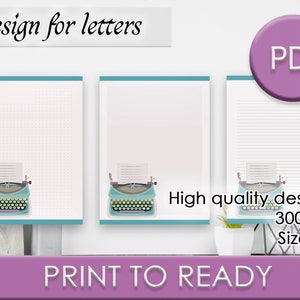 JW letter writing design "vintage typewriter". Printable
