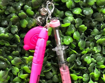 Clip-on Pen Mini Marker Highlighter and Mini light Badge Reel Accessory, Nurses Gift, Clip on pen