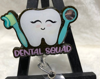 Dental Squad Badge Reel, Hygienist Badge Holder, Dental Magnets