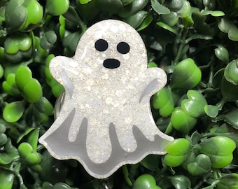 Ghost Halloween Badge Reel, Medical ID Holder, Halloween Magnets, Cute Retractable Reels