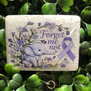 Forget Me Not Badge Reel, Alzheimer&#39;s Badge Topper, Awareness Magnets