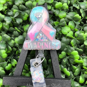 Pink and Blue Ribbon, Baby loss Awareness Badge, Medical ID Clips