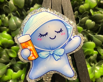 Pharmaceutical Glove Baby Badge Holder, pharmacist Glove Bear Medical ID Accessory, Technician Lanyard