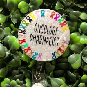 Oncology Pharmacist Badge Holder, Chemo Pharmacy Retractable ID Reel