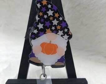 Easter Gnome Badge Reel, Spring Gnome ID Holder