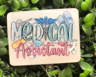 Medical Assistant Badge Reel, MA ID Holder,