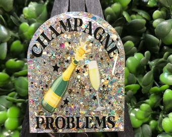Champagne Problems Badge Holder, Retractable ID Reel,