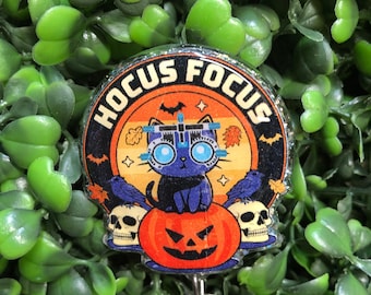 Eye See Spooky Things Badge Reel, Fun Optometry Halloween ID Holder