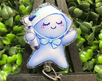 Audiologist Balloon Baby Badge Holder, ENT Dr. Glove Medical ID Holder, Medical Technician Work Accessory