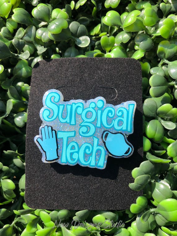 Surgical Tech Badge Reel: Shimmery Medical ID Holder